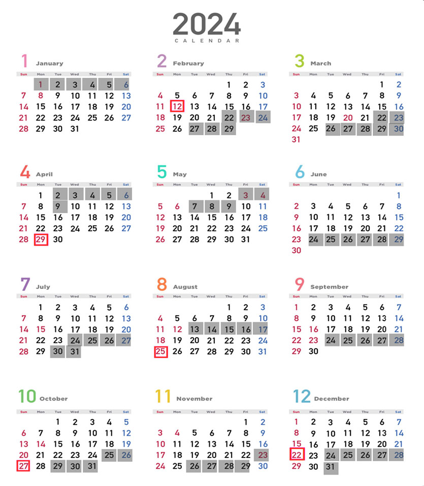 スケジュールカレンダー